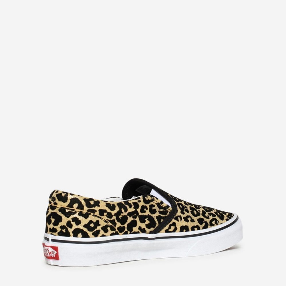 VANS KIDS FLOCKED LEOPARD CLASSIC SLIP-ON SHOES- UNISEX - Picture 3 of 16